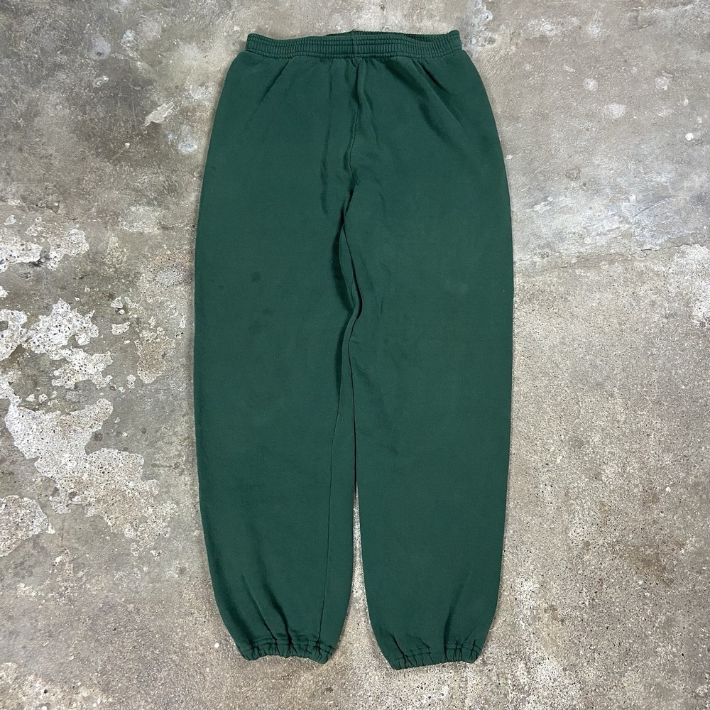 Vintage 80s Jerzees Sweatpants Size XL Green Drawstring Adjustable Tapered Leg